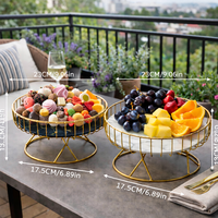 זוג מגשי אירוח זהב פירות