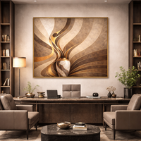 תמונת קנבס לסלון גלי זהב יצירה מקורית מאת דוד בנון