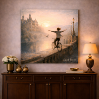 תמונת קנבס יוקרתית לבית, סלון רגע של חופש