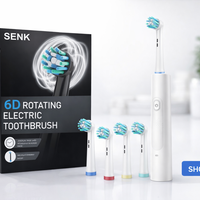 מברשת שיניים חשמלית נטענת + 4 ראשים