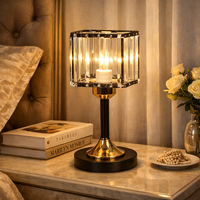 מנורת שולחן קריסטל יוקרתית זהב־שחור