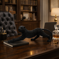 פסל נמר שחור יוקרתי לעיצוב הבית והמשרד