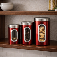 סט קופסאות אחסון נירוסטה למטבח