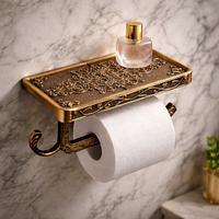 מתקן נייר טואלט רטרו זהב עתיק