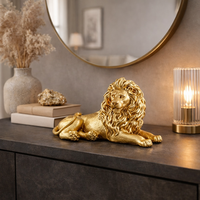 פסל נוי אריה זהב קטן לבית ולמשרד