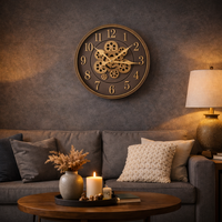 שעון קיר מעוצב בורדו זהב