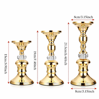 פמוטים זהב לנרות סט 3 חלקים