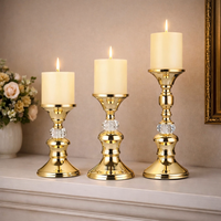 פמוטים זהב לנרות סט 3 חלקים