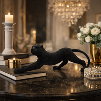 פסל נמר שחור יוקרתי לעיצוב הבית והמשרד