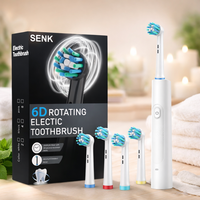 מברשת שיניים חשמלית נטענת + 4 ראשים