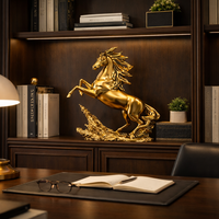 פסל סוס זהב יוקרתי גדול לבית