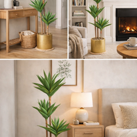 עציץ מלאכותי יוקרתי בגימור זהב