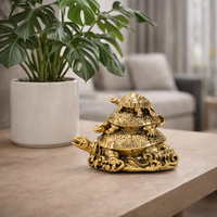 פסל נוי צב זהב קטן לבית