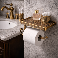 מתקן נייר טואלט רטרו זהב עתיק
