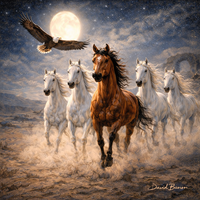 תמונת קנבס אומנותית דהירה אל החופש