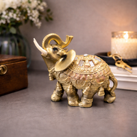 פיל האושר – פסל נוי מוזהב לבית