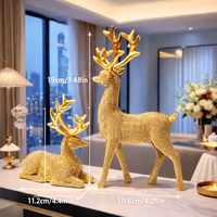 סט פסלי איילים זהב לבית משרד ולסלון