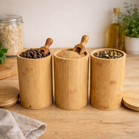 סט 3 קופסאות במבוק למטבח