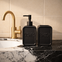 סט שחור מט יוקרתי לאמבטיה