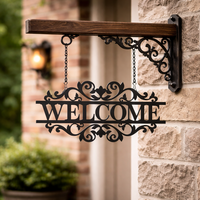 שלט כניסה WELCOME ממתכת דקה