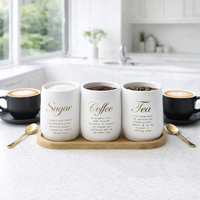 סט קפה סוכר תה לבן זהב