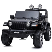 גיפ רנגלר רוביקון שחור 12v מושב זוגי מרופד