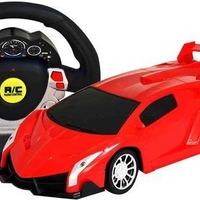 מכונית מרוץ עם אורות ושלט רחוק בצורת הגה (מגוון צבעים) צעצועי שירן