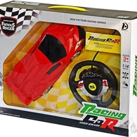 מכונית מרוץ עם אורות ושלט רחוק בצורת הגה (מגוון צבעים) צעצועי שירן