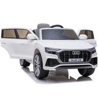 ג'יפ אאודי Q8 ממונע לילדים עם שלט וגלגלי גומי אמיתיים 12 וולט לבן