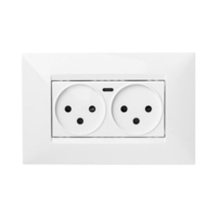 שקע כפול עם מטען USB מהיר TYPE C PD לבן 4M ניסקו סוויץ'
