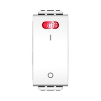 מפסק דו קוטבי מואר LED אדום מובנה לבן 1M ניסקו סוויץ'