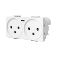 שקע כפול עם מטען USB מהיר TYPE C PD לבן 4M ניסקו סוויץ'