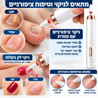 ALT מומלץ: מכשיר פדיקור נטען GoodMix – המחשת ניקוי ציפורניים עם פטרת והסרת לק, כולל תמונות לפני ואחרי.