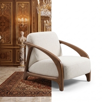 Elegant Curved Walnut Lounge Chair