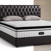 Classic Dark Brown Leather Tufted Bed Frame