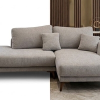 Curved Greige Modular Sectional