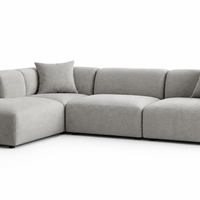 Contemporary Grey Velvet Sectional