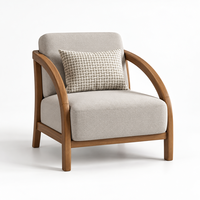 Curved Oak Accent Chair