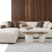 Cream Corduroy Sectional