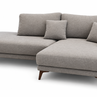 Curved Greige Modular Sectional