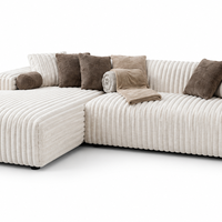 Cream Corduroy Sectional
