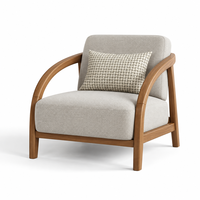Curved Oak Accent Chair