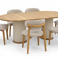 Nordic Walnut Round Dining Set