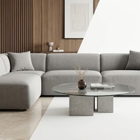Contemporary Grey Velvet Sectional