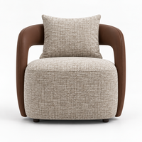 Modern Suede Textured Fabric Lounge Chair