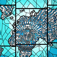 Israel, Center of the World - Stained Glass