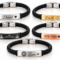 צמיד בעיצוב אלגנטי מעור קלוע