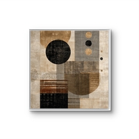 איזון גיאומטרי – תמונת קנבס גיאומטרית מודרנית בבז׳ ושחור | SQ3384