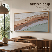 תמונת קנבס פרימיום אבסטרקט שכבות פסטל ורוד בז' וירוק מנטה – דגם PR8774