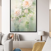 תמונת קנבס עדינה של ורדים בגווני שמנת וירוק – עיצוב רומנטי ויוקרתי מתוך קולקציית NEXTGEN BY BAR של תכשיט לבית.